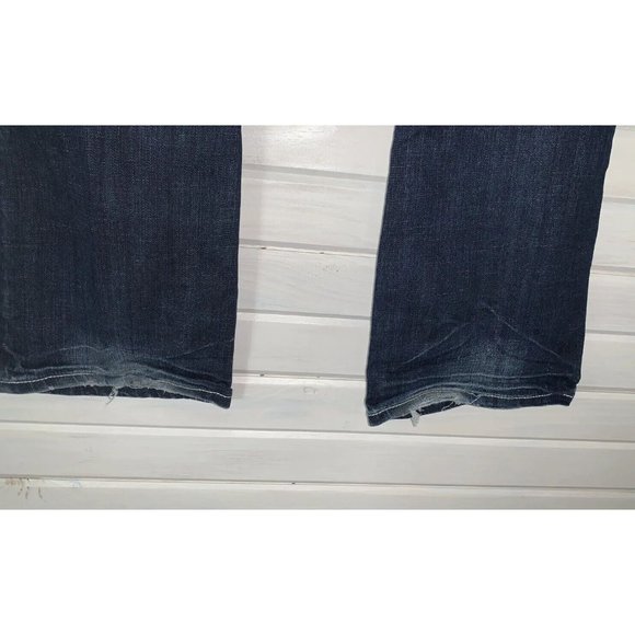 MEK DENIM Sz 29 32 St. Louis Easy Bootcut Dark Wash Denim Jeans Distressed EUC - Picture 6 of 9